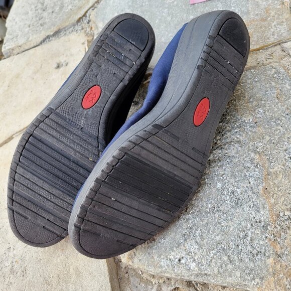 Anne Klein Sport Navy Blue Slip On Comfort Shoes Wedge Heels Rubber Sole Size 9 - Picture 9 of 12